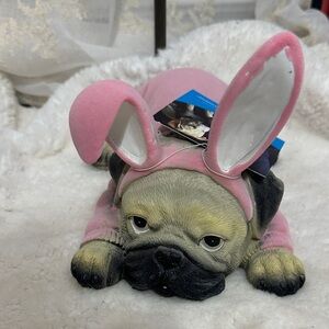 Easter Pug/French Bulldog ceramic decor